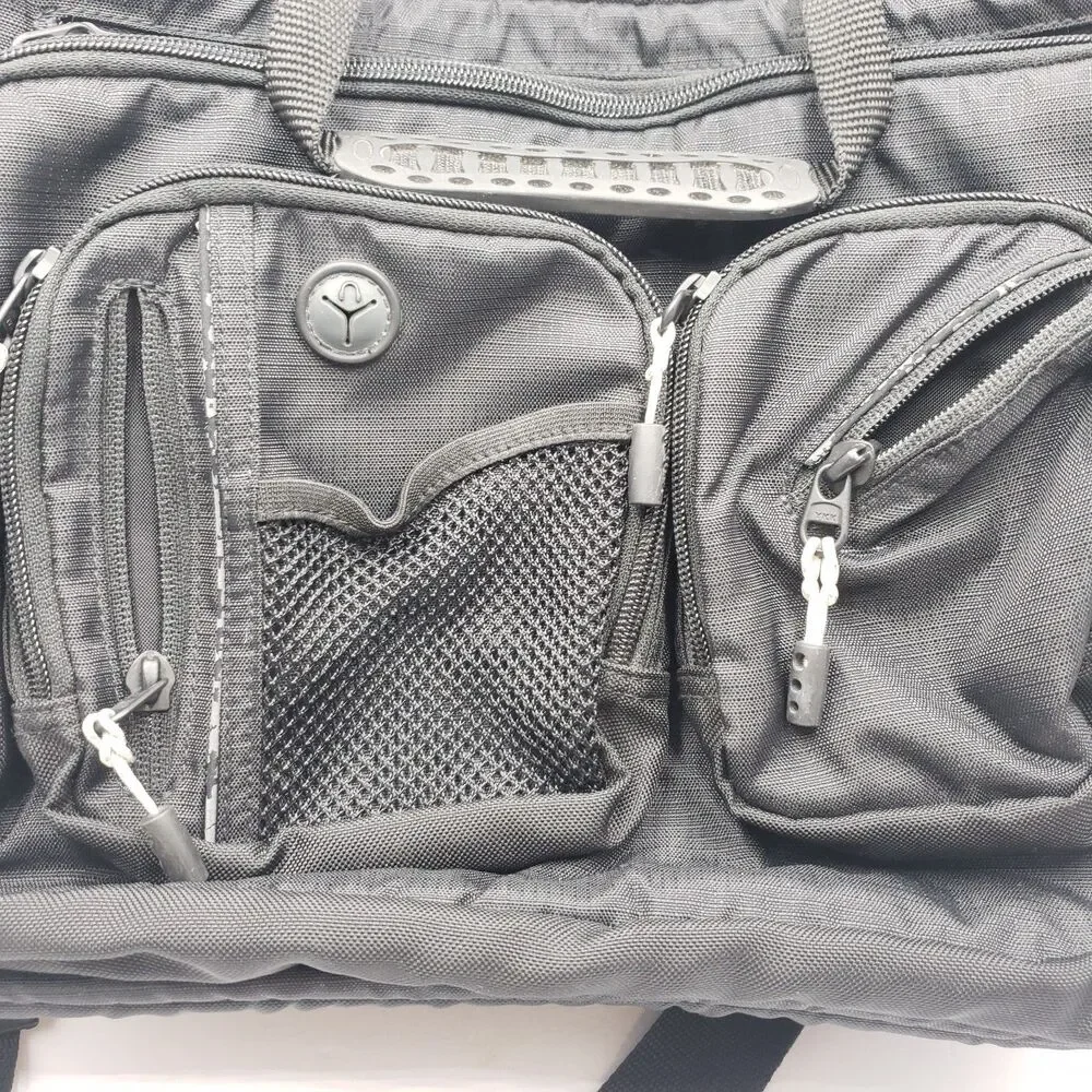 Vintage LL Bean Black Padded Laptop Messenger Bag Briefcase Satchel Multi Pocket